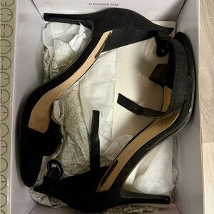 Black Suede Ankle Strap Heels – Size 9